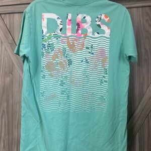 Vibrant Teal Graphic Tee for Men